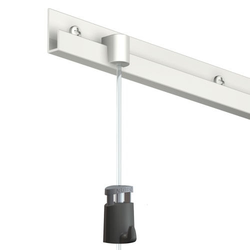 Artiteq Ophangrail wit aluminium J-profiel lengte 200 cm draagkracht tot 20 kg per meter, 1 stuk