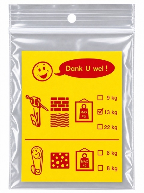 REISACO Ophanghaakjes Metaal - max 13 kg - 100 Zakjes