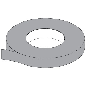 Gomband bruin, lengte 200 meter, breedte 25 mm, 1 rol