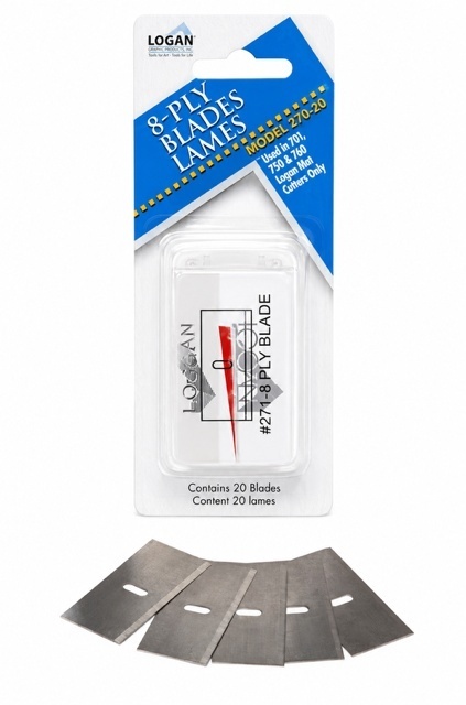 Logan Passepartout snijmesjes type 271 enkelvoudig geslepen, 20 stuks