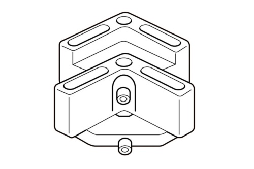 Dubbele aandrukhouder voor L-Rubbers. 