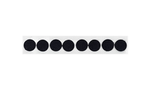 Zelfklevende klittenband op rol zwart - hard rond 13 mm 1440 stuks