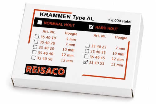  Krammen Type AL hard hout 15 mm, 8.000 stuks