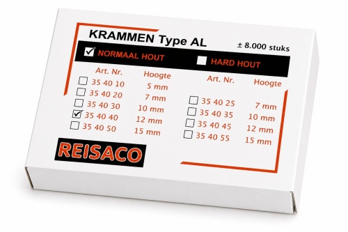 Krammen Type AL zacht/normaal hout 12 mm, 8.000 stuks