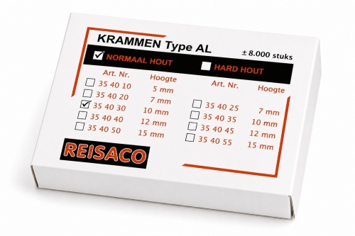 Krammen Type AL zacht/normaal hout 10 mm, 8.000 stuks