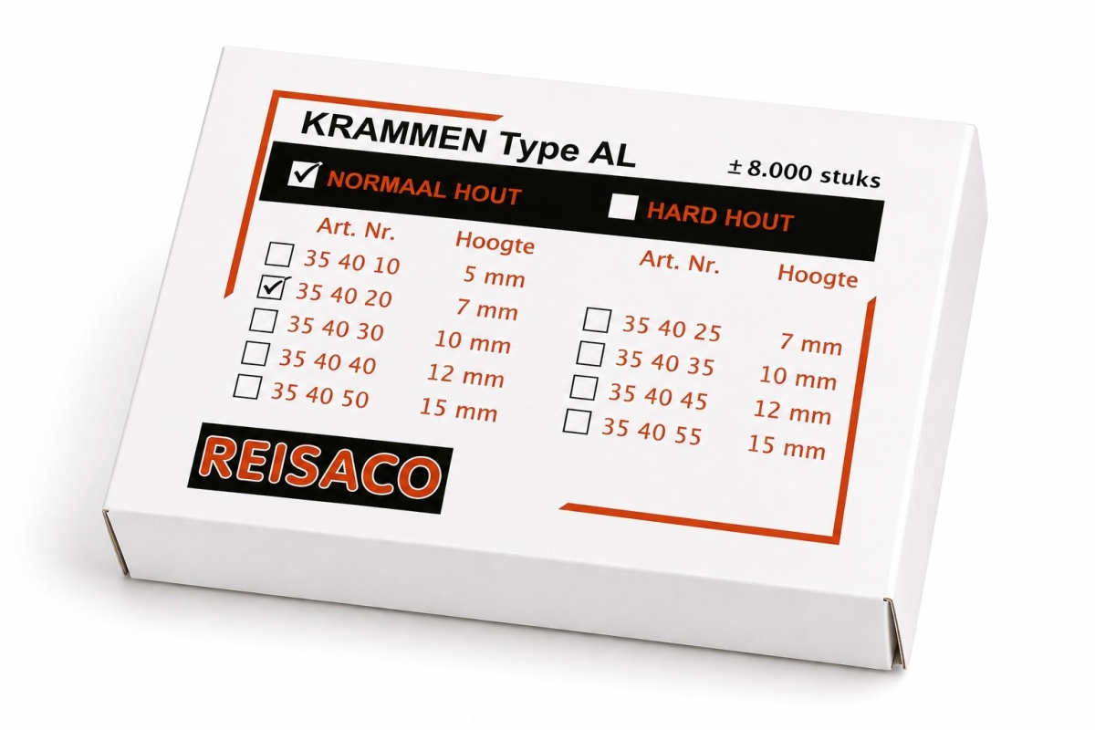 Krammen Type AL zacht/normaal hout 7 mm, 8.000 stuks
