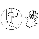 Museumhandschoenen anti-slip nopjes van vinyl, wit katoen, maat S/7, 12 paar