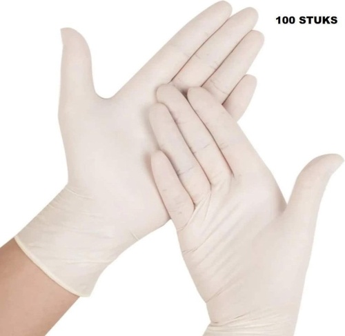 Wegwerp handschoenen latex, 100 stuks